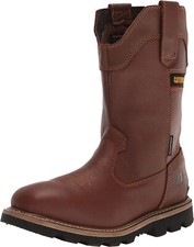 Caterpillar Hombres CILINDRO WP Punta Suave Trabajo Informal Industrial Cuero Botas Marrón