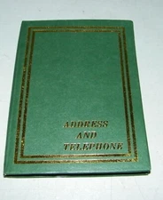 Vintage Personal Address & Telephone Book Medium 6" x 4.25" Green Index A to Z