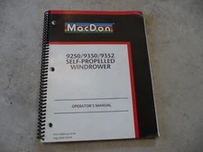 MacDon 9250/9350/9352 Self-Propelled Windrower Operator's Manual