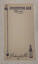 30'S PICKWICK HAFFENREFFER ALE BEER BOTTLE MENU INSERT BOSTON MASSACHUSETTS MA