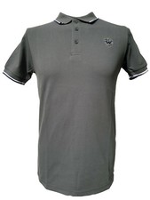 Warrior UK England Pique Polo Shirt Grey Slim-Fit Skinhead Mod Punk Hemd Grau