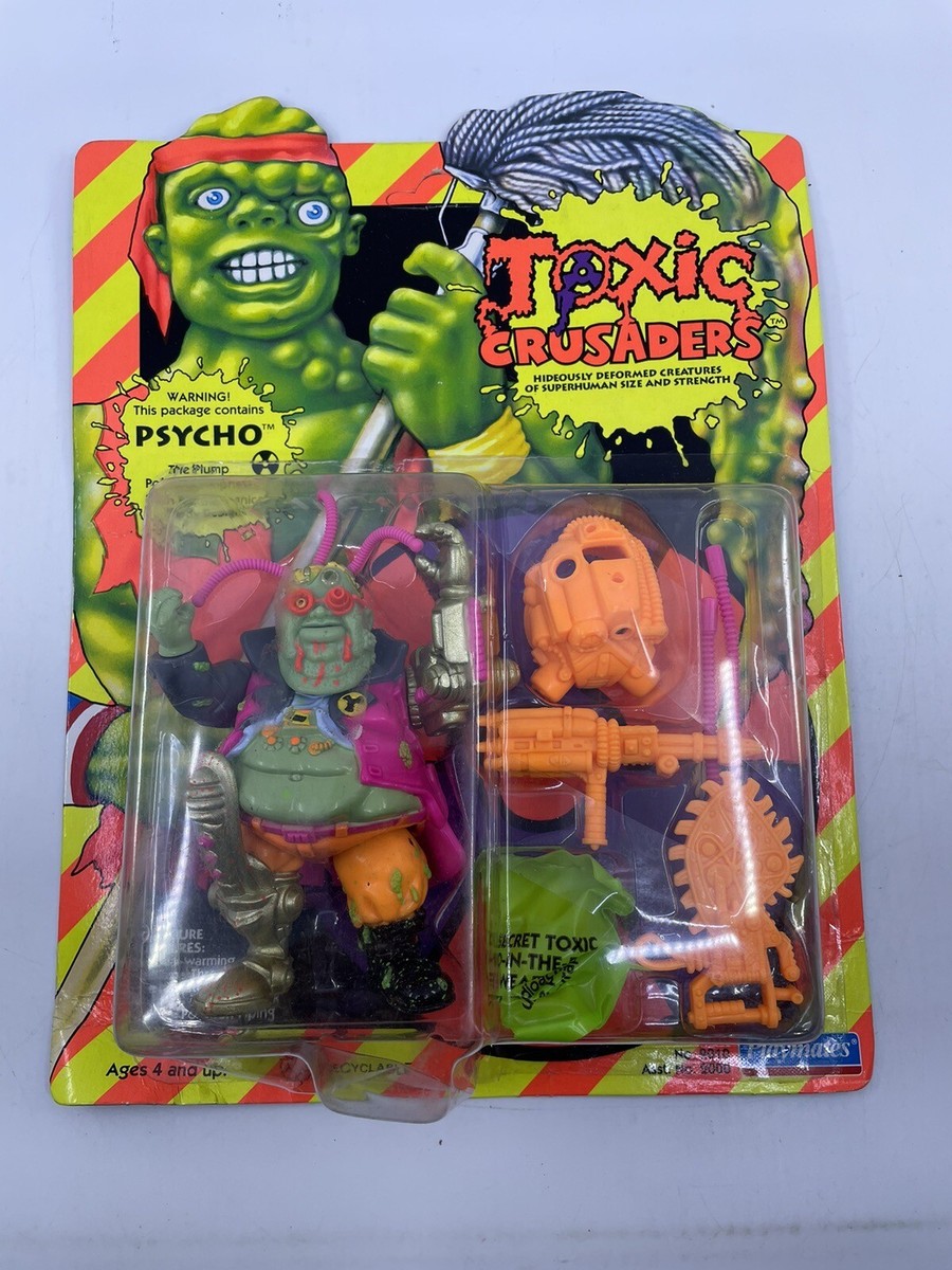 1990 Toxic Crusaders Psycho Action Figure Unpunched Card Damage | eBay