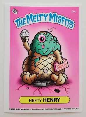 Melty Misfits Jumbo Series Promo Card P1 Hefty Henry Sticker Buff Monster Ebay