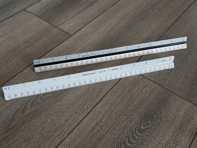 Staedtler-Mars Set 987M 18-34 & 987 19-34 Architects Engineers Triangular Scales