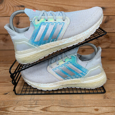 Adidas Turnschuhe Damen UK 5 UltraBoost 20 weiß silber Straßenlauf Fitnessschuhe