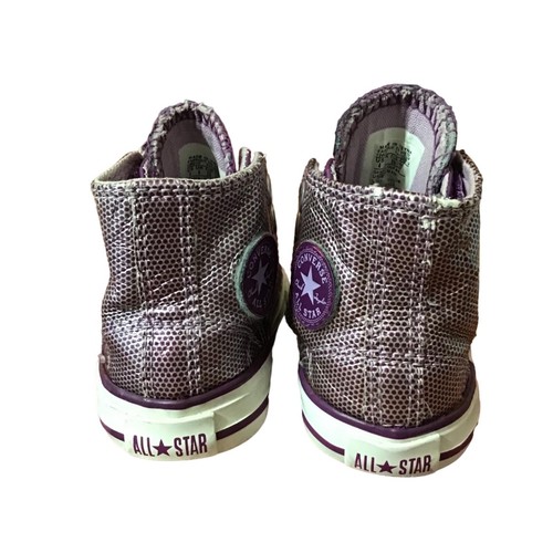Converse Sneaker Toddler 4 RARE Patent Purple Sparkle Shine Holiday Collection - Picture 4 of 11