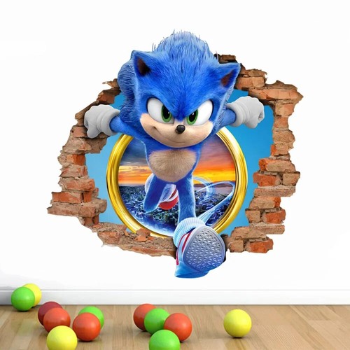 Pegatina de dibujos animados sónicos PVC papel tapiz juego póster 3D que tiene un tridimensional - Imagen 12 de 14