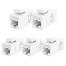 5-Pack CAT6 RJ45 Keystone Jack Inline Coupler Female to Female Ethernet