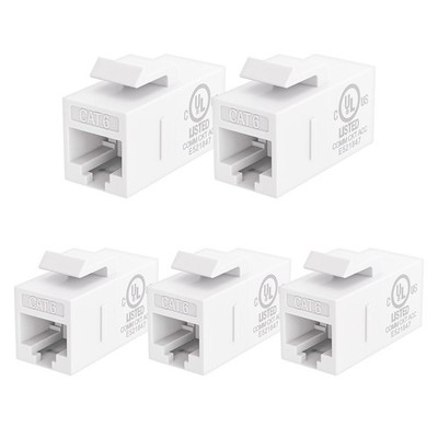 5-Pack CAT6 RJ45 Keystone Jack Inline Coupler Female to Female Ethernet