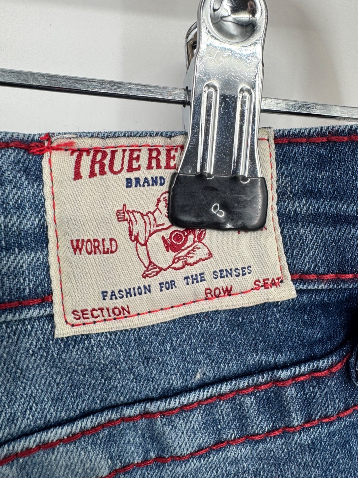 NWT True Religion Ricky SN Chain Stitch Jeans Boys 12 Lagoon Blue Distressed thumbnail 5