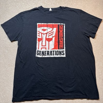 Transformers Generations Autobot Logo Black XL Tee Comic Style Anvil Tag Hasbro