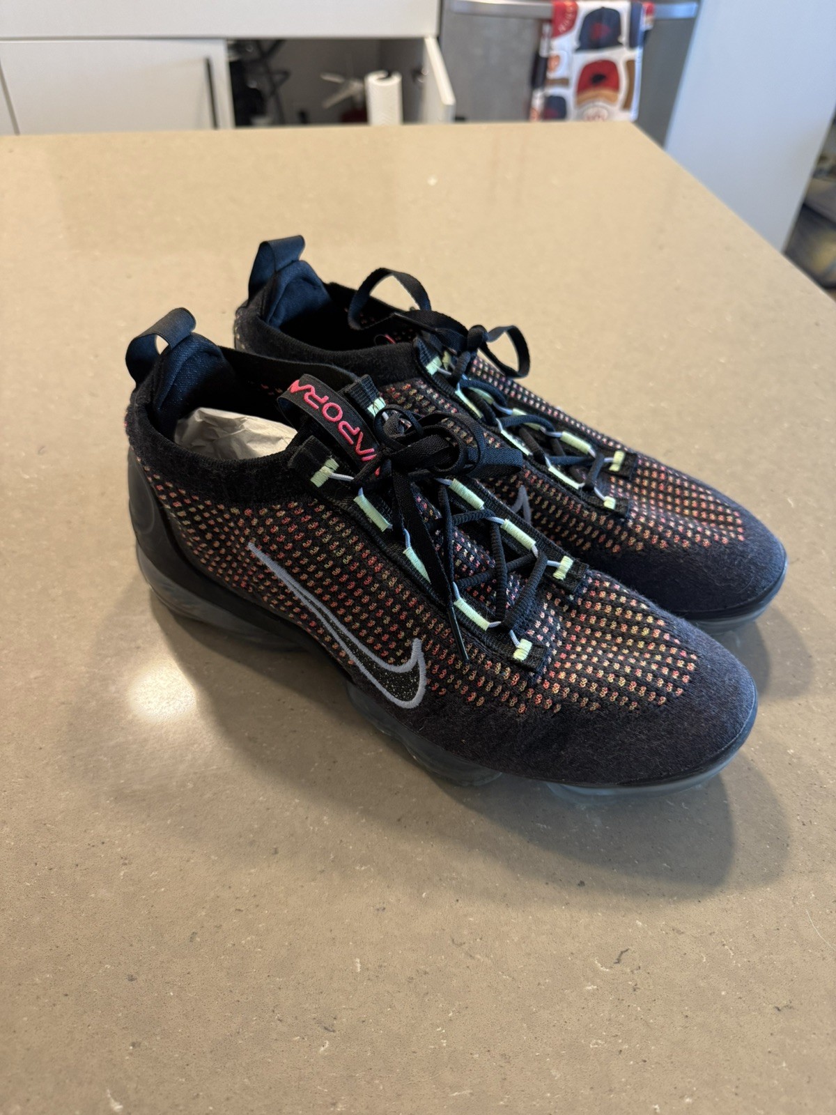 Nike Air Vapormax 2021 FK Multi-Color/Lime Glow/Black Women's Size 10.5