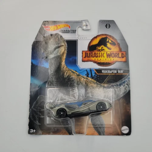 Coches de personajes Hot Wheels Jurassic World Dominion Velociraptor azul 3/6 - Imagen 1 de 2