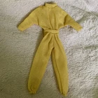 Vintage Barbie Clone Gold Sparkly Sheer Jumpsuit Belted Superstar Era 1980s