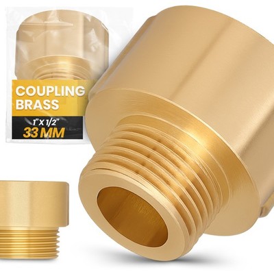 Messing Kupplung Fitting 1x1/2 IGxAG Muffe Reduzierstück Wasser Gewindefitting