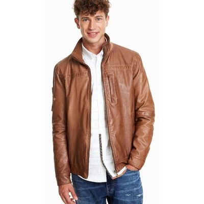 Desigual Chaq Alberto Moto Biker Faux Leather Jacket US Size XL NWT