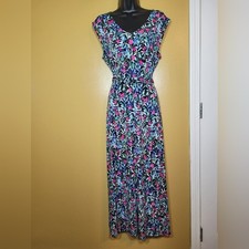 Chaus New York Floral Jersey Maxi Dress sz L