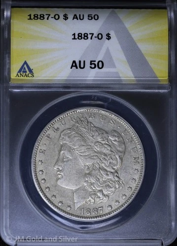 1887-O $1 Morgan Silver Dollar ANACS AU 50