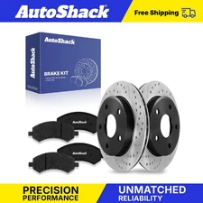 Front Drilled Slotted Brake Rotors Premium Ceramic Pads for Ram Dakota V6