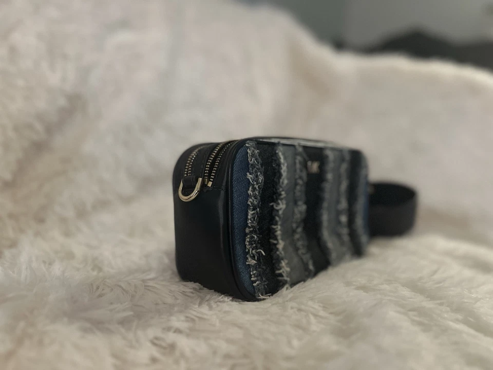 Bolso para cámara Michael Kors Patchwork Denim azul varias rayas con bolsa antipolvo Foto 4 de 4