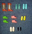 VTG 1960s/1970s LOT OF 8 MATTEL BARBIE DOLL MOD SQUARE TOE SHOES AND BOOTS-JAPAN