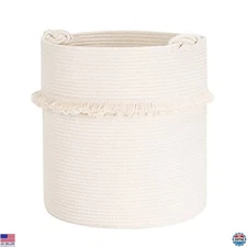 CherryNow Extra Large Cotton Rope Storage Basket - 17'' x 16'' Hamper for Toys