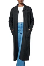 Christie Brinkley Women's Cable Knit Cardigan Black