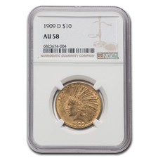 1909-D $10 Indian Gold Eagle AU-58 NGC