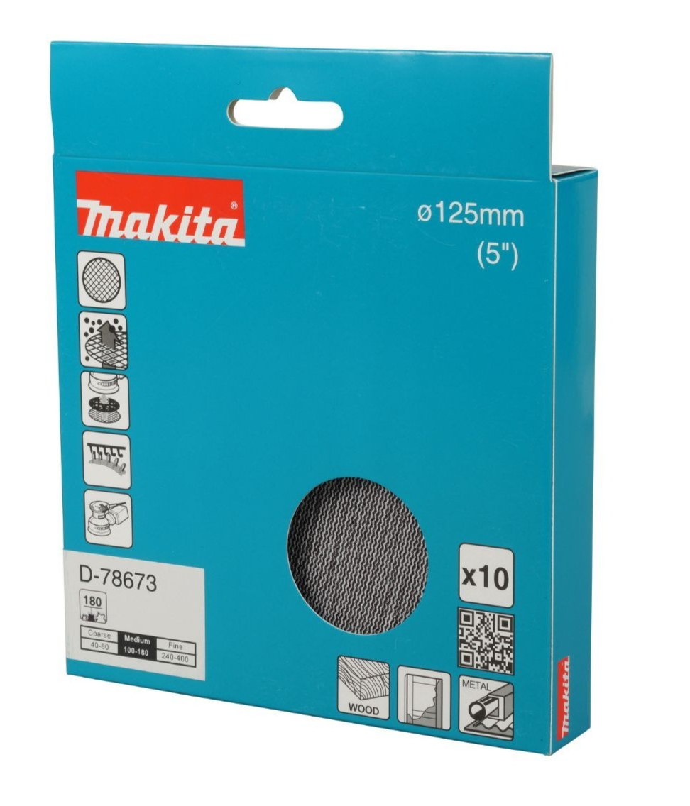Makita 125mm (5"") Mesh Abrasive Net Sanding Discs 180 Grit Random Orbital Sander