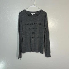 Spiritual Gangster Shirt Womens Medium Gray Long Sleeve Graphic Quote Made USA