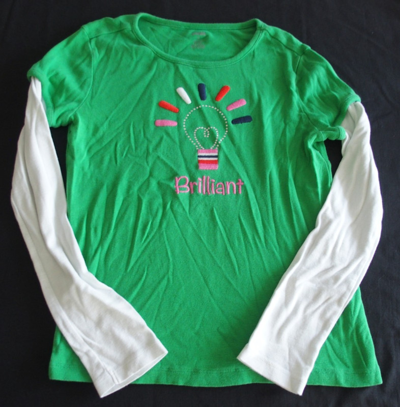 Gymboree 12 Girls shirt Brilliant Light Bulb FLAW  cotton layered long sleeve