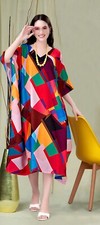 Womens Kaftan House Dress Cover Up Midi Muumuu Dress Resortwear Caftan Designer