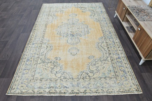 Oushak 6x8,Turkish Rug,vintage,anatolian,ORANGE,kilim,Bohemian,handmade,wool