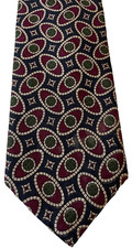 Vintage XMI Men's Multi-Color Geometric Shaded Silk Necktie Made in USA Preowned