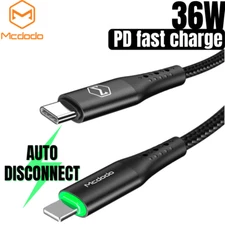 Mcdodo 4/6Ft USB-C To iPhone Fast Charger Cable 36W PD LED For Apple 12 11 XR XS