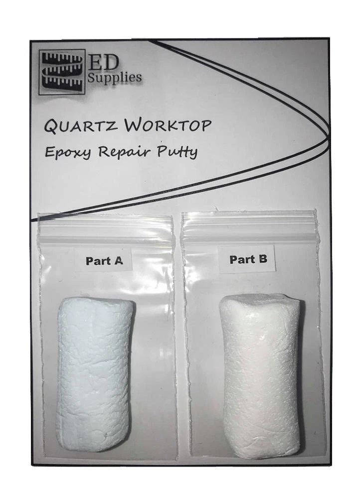 Stucco epossidico riparazione lavabo e piano di lavoro al quarzo grigio chiaro 38G - rotto, scheggiature e crepe