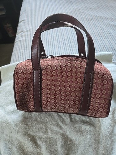 Vintage Nine West Bag Burgandy Small Geometric - Picture 2 of 8