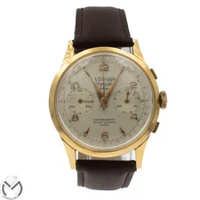 VISCONT Superlux Landeron L248 18kt Gold 750 Manual Wind Chronograph Watch...