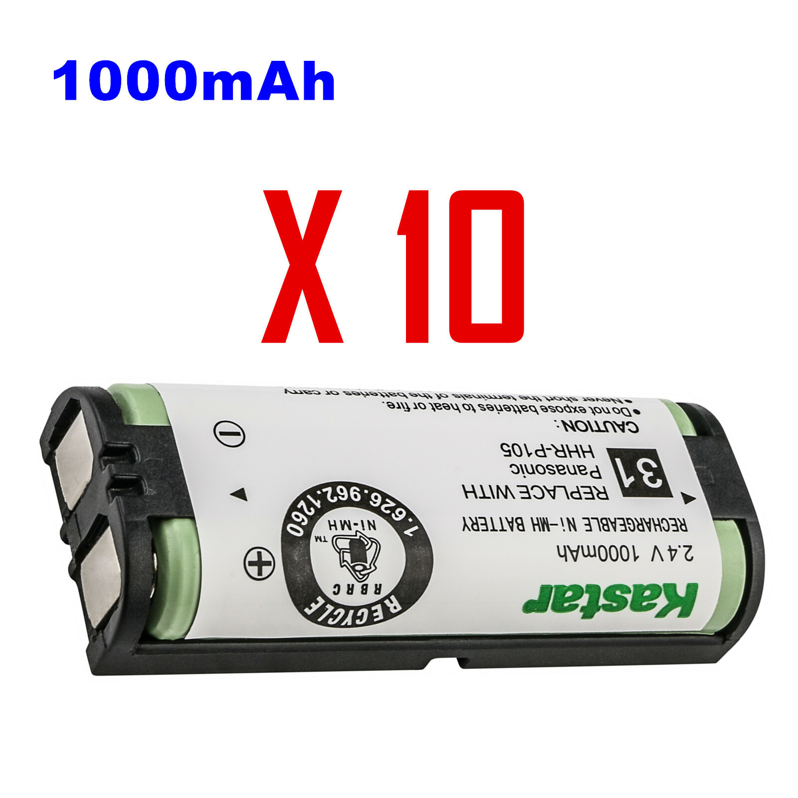 Kastar 10x Home Phone Battery for Panasonic HHRP105 HHR-P105 HHRP105A HHR-P105A