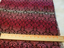 Cotton flannel -floral design in pinks  fuscia on dark background-1 yd 16"x 40"