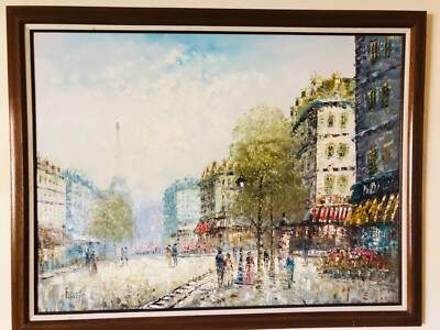 Original Caroline Burnett oil painting Paris. 35.5