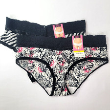 2 Maidenform black whte CHEEKY HIPSTER panties Womens NEW 6 M Medium 40819 40808