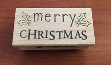 MEMORY BOX RUBBER STAMPS STAMP Merry Christmas