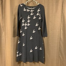 Nine West Sweater Dress, Size Small, Gray, Acrylic Blend, 3/4 Sleeve