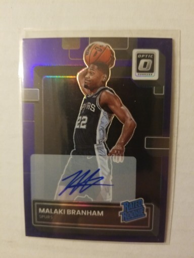 2022-23 Panini Donruss Optic Purple Prizm Autograph Card - #222 Malaki Branham