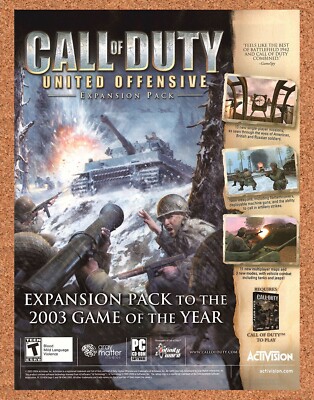 2003 Call Of Duty United Offensive GOTY Original Advertisement / Retro Promo v1
