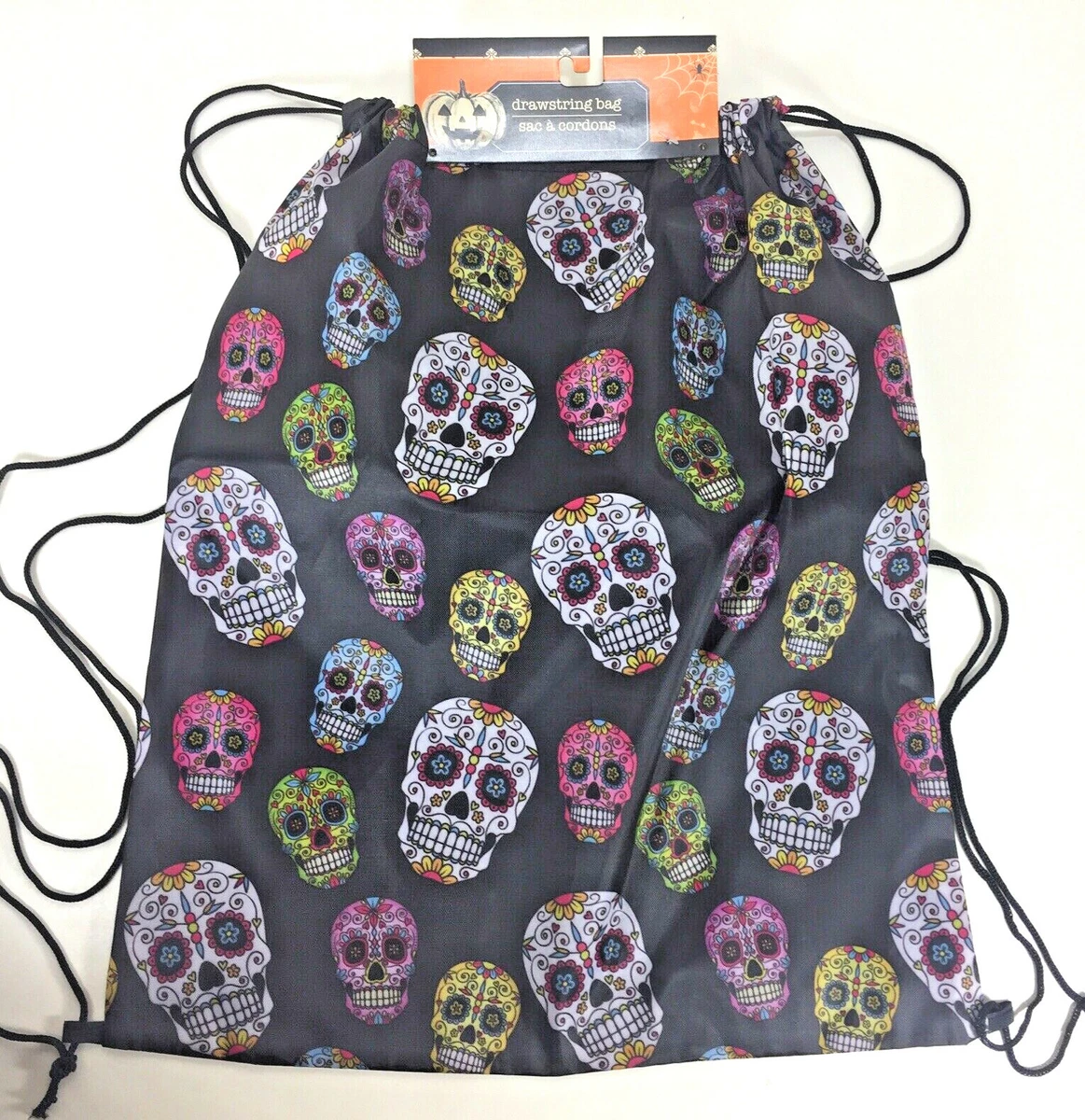 Sugar Skull DRAWSTRING BAG Reuseable Gift Sack BACKPACK Day of the