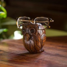 Image of 'The Wise Owl Home Decorative Wooden Hand Carved Curios Showpiece