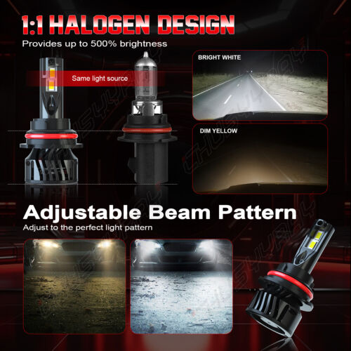 For Acura Integra 1990-1993 4X 6000K LED Headlight Hi/Lo Beam + Fog Light Bulbs - Picture 8 of 16