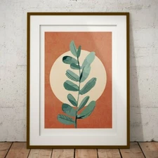 BOTANICAL LEAF PRINT MID CENTURY DECO MODERN MINIMALIST PRINT POSTER A1 A2 A3 